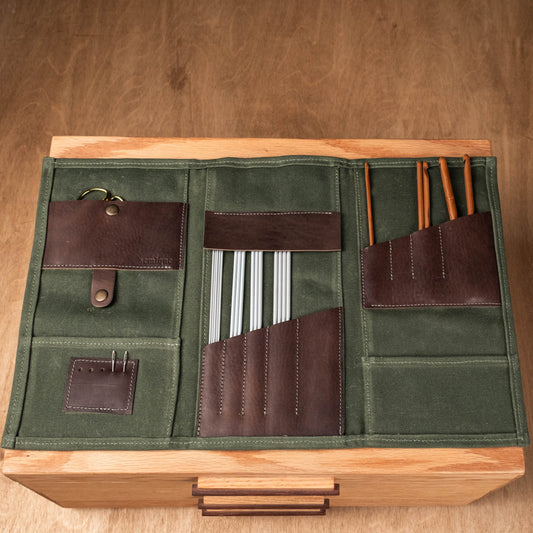 Knitting Accessories Organizer / Forest Green