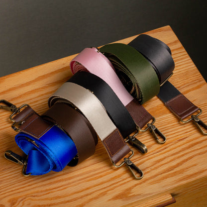 Canvas Crossbody Tote Bag with Leather Handles / Midnight Blue