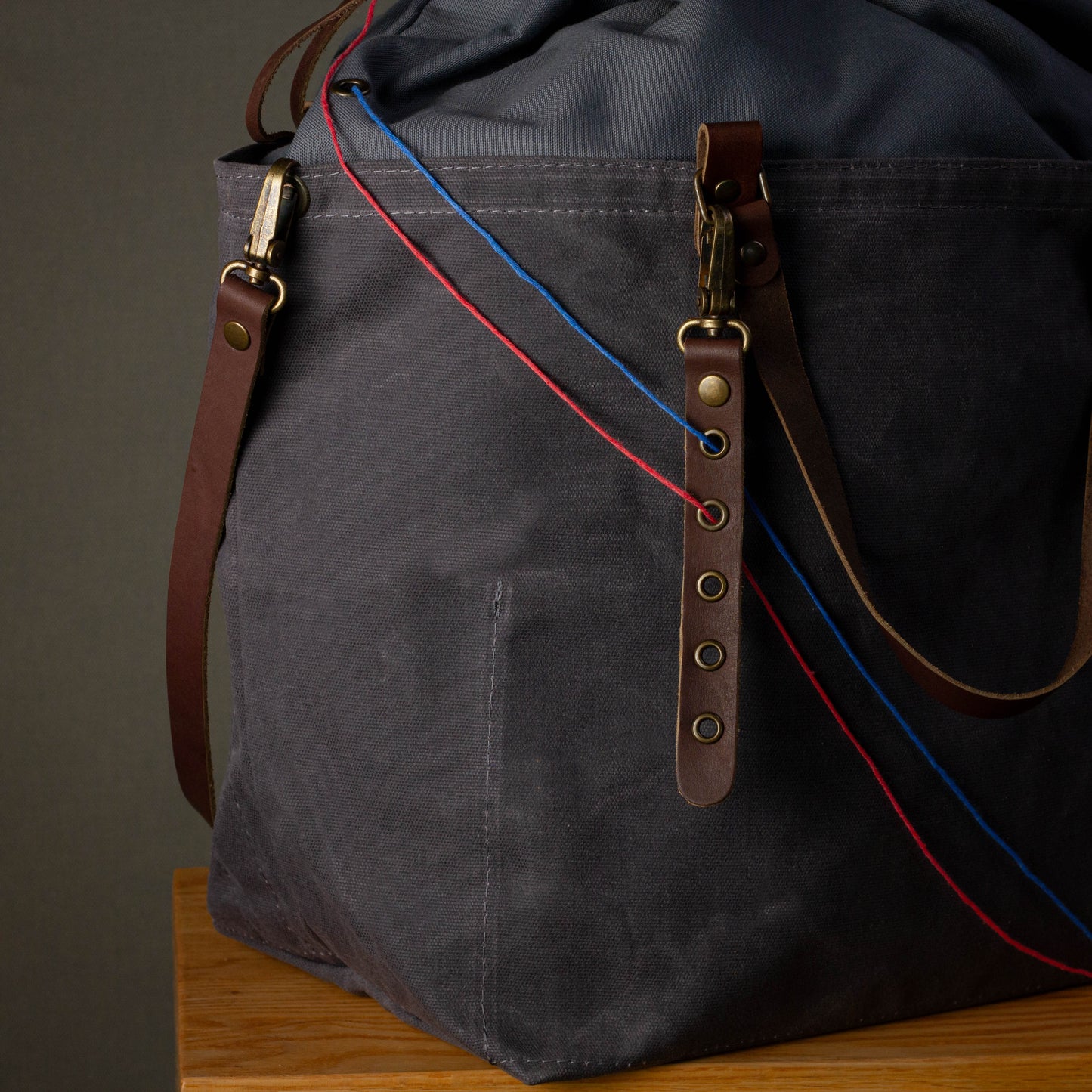 Leather Yarn Guide – Knitting Yarn Holder with Hook