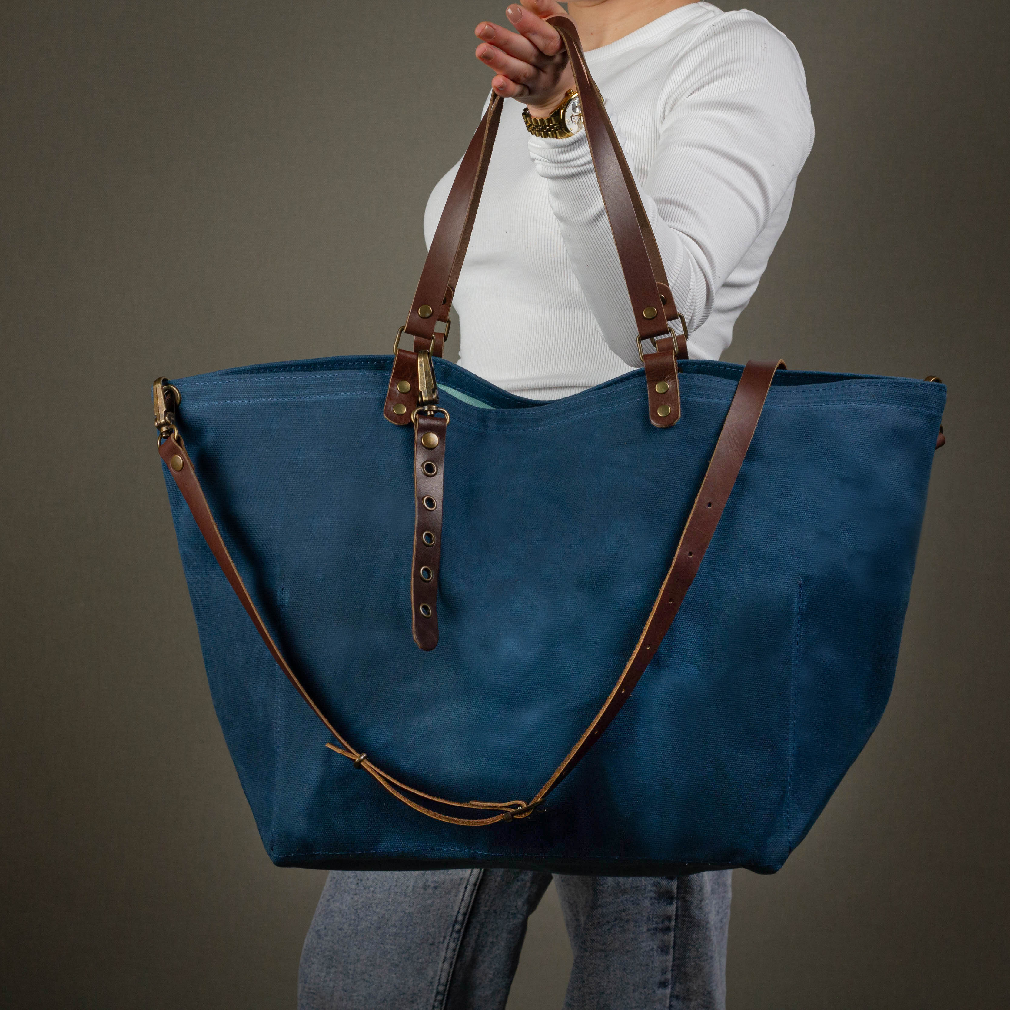 Knitting Bag X-Large Midnight Blue | Premium Knitting Tote – semique.com